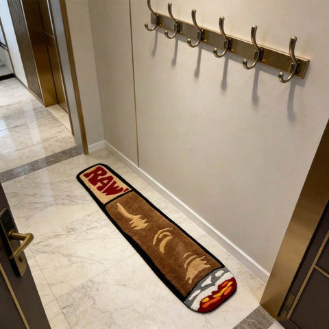 1pc Unique & Interesting Cigarette Pattern Shaggy Anti-Slip Carpet, Suitable For Bedroom & Living Room, Fashionable & Decorative